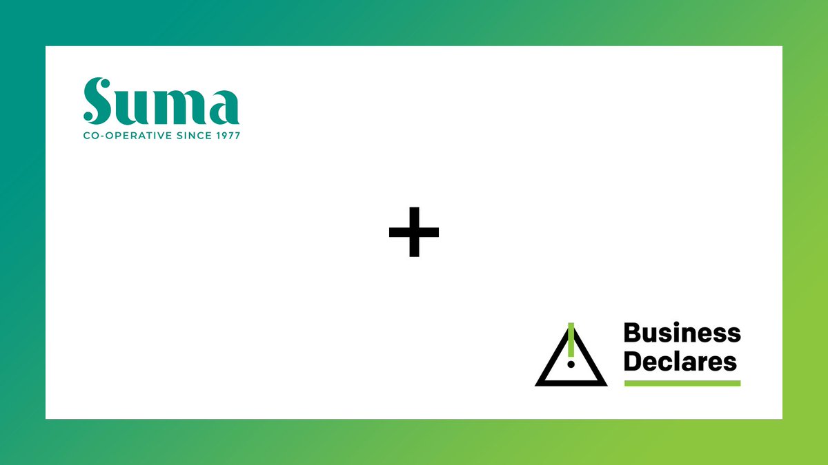 BizDeclares's tweet image. Welcome @SumaWholefoods to our network!

"As a workers coop we have tried hard to put environmental and social goals at the heart of everything we have done since we were founded over 40 years ago.”

Read declaration: lnkd.in/ek6SecuY

#businessdeclares #climatecrisis