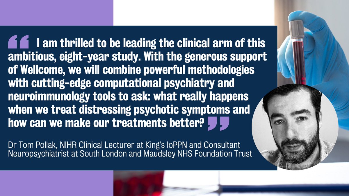 🧵Dr @tompollak is a co-investigator on @TheCrick-led programme which will investigate how #antipsychotic medications might reduce symptoms of #psychosis via effects on the #ImmuneSystem. The @KingCollegeLon arm of the programme was awarded over 1.3m. @wellcometrust #KingsIoPPN