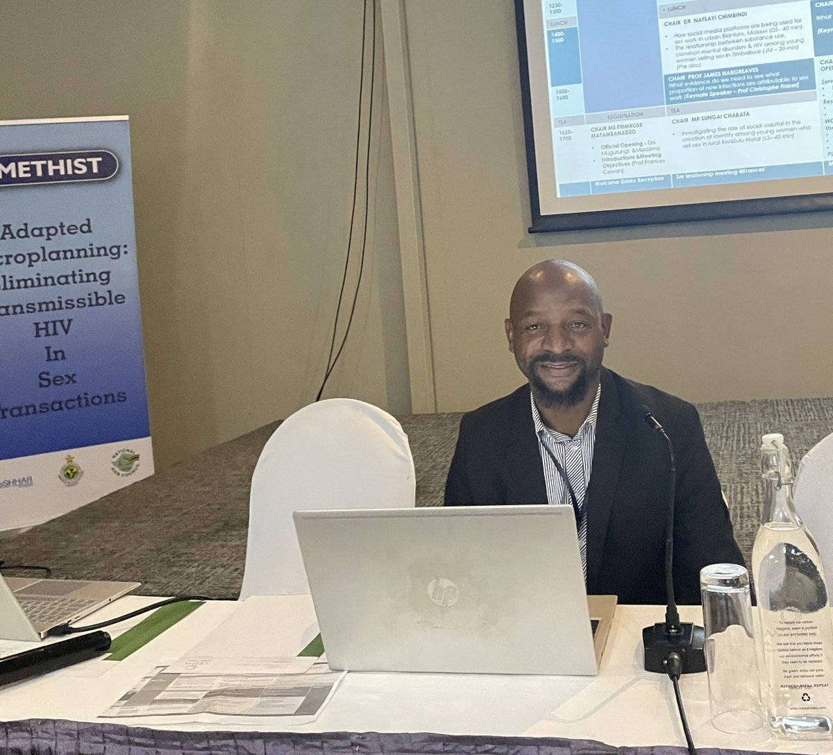 1/2 Great presentation by Galvin Maringwa on his Ph.D research on; “Characterizing male sexual partners & partnerships among female sex workers in Zimbabwe.” Male sexual partners of Female Sex Workers have rarely been specific targets for HIV/STDs interventions. #AMETHIST2023