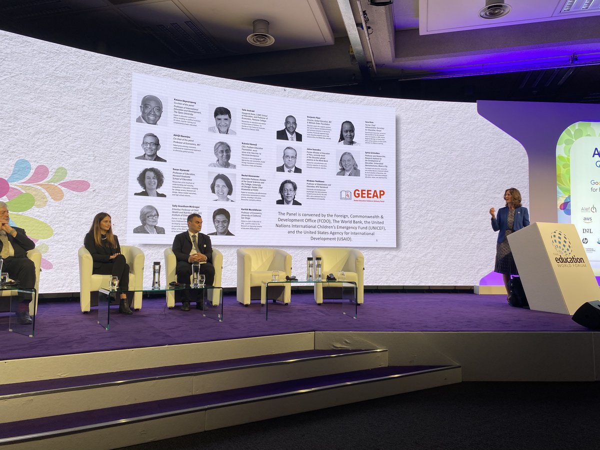 FCDOResearch's tweet photo. At the #EWF2023 closing panel, participants reflect on how collaboration is central to translating evidence to impact in #GlobalEducation – crucial to realising our commitment to foundational learning for all 🎓📚🗺️ https://t.co/fr0l4rh7ui