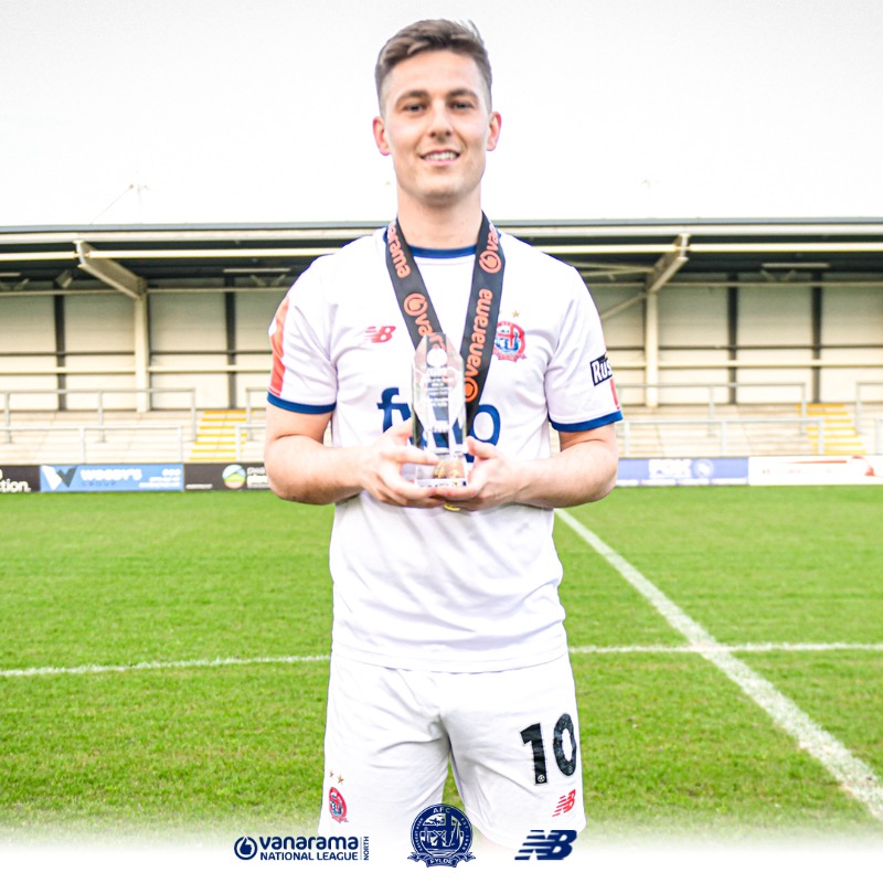 AFCFylde's tweet photo. 🏆 Nick Haughton named @TheVanaramaNL North 2022/23 Player of the Year.

👏 A massive congratulations, @haughton_nick!

#BornToBeFylde