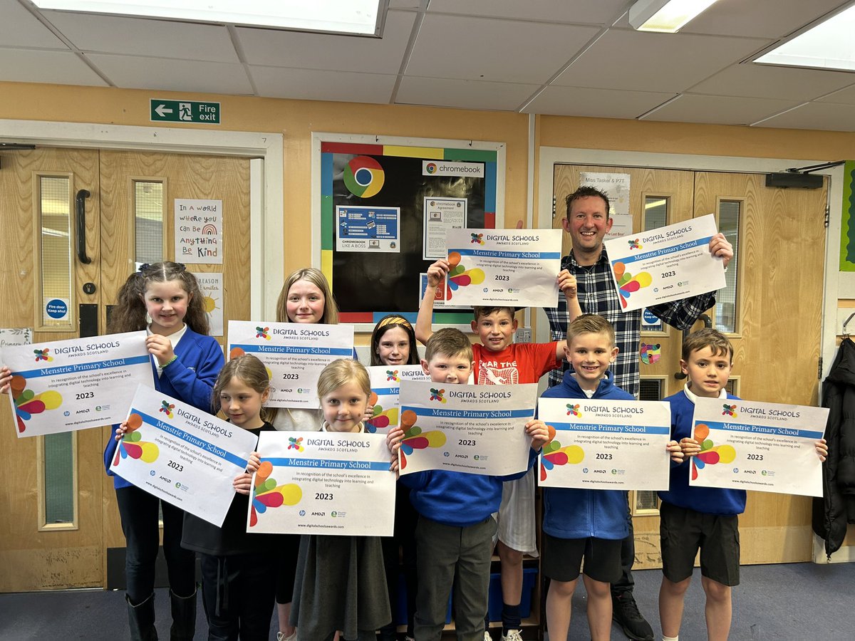 Menstrie Primary School (@menstrieprimary) on Twitter photo Our Digital Leaders and Mr Scotland celebrating our new status as <a href="/Schools_Digital/">Digital Schools</a> 💻🙌 <a href="/ClacksDigital/">Digital Clacks</a> #DigitalMenstrie #proud #learning Our Digital Leaders and Mr Scotland celebrating our new status as <a href="/Schools_Digital/">Digital Schools</a> 💻🙌 <a href="/ClacksDigital/">Digital Clacks</a> #DigitalMenstrie #proud #learning