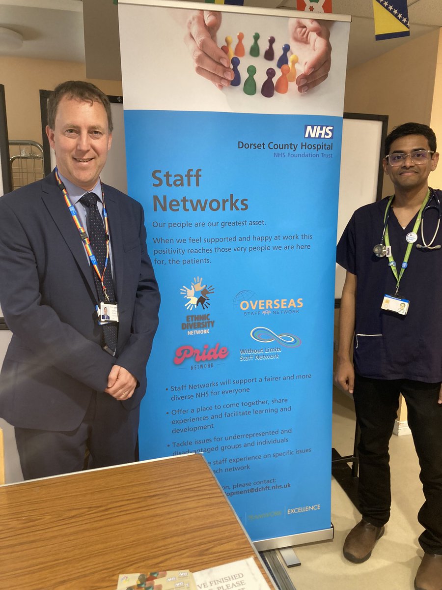 Great to see our new @DCHFT CEO with co-chair of our Overseas Staff Network @midhunpaul3 as part of #StaffNetworksDay in Damers