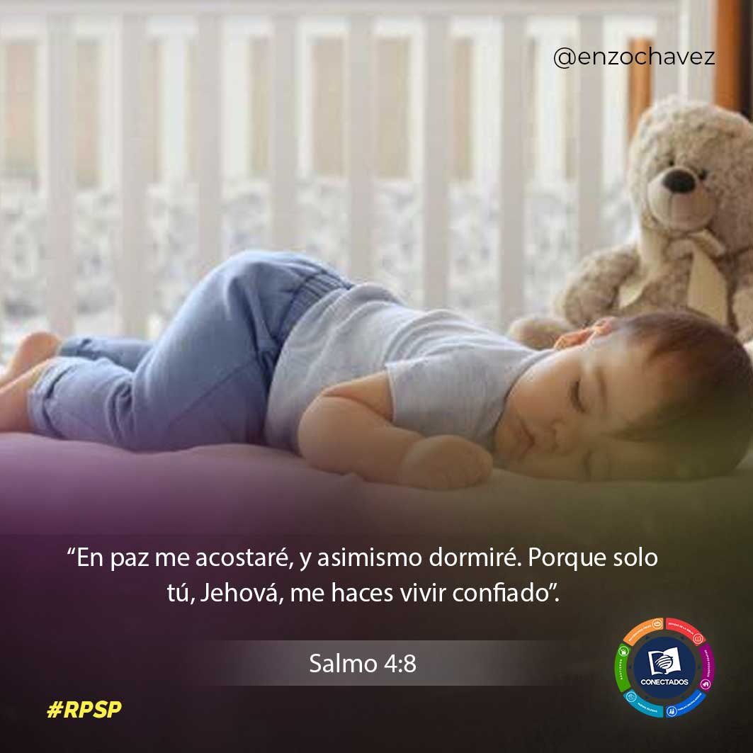 Salmo 4
David dormía confiado incluso en tiempos de angustia y de enemigos. Su seguridad estaba en el Señor, no en las circunstancias o incluso en los sentimientos. ¿En medio de la crisis y desafíos de la vida, es Dios tu seguridad, protección y esperanza? ¡Confía en Él!.
#rpsp
