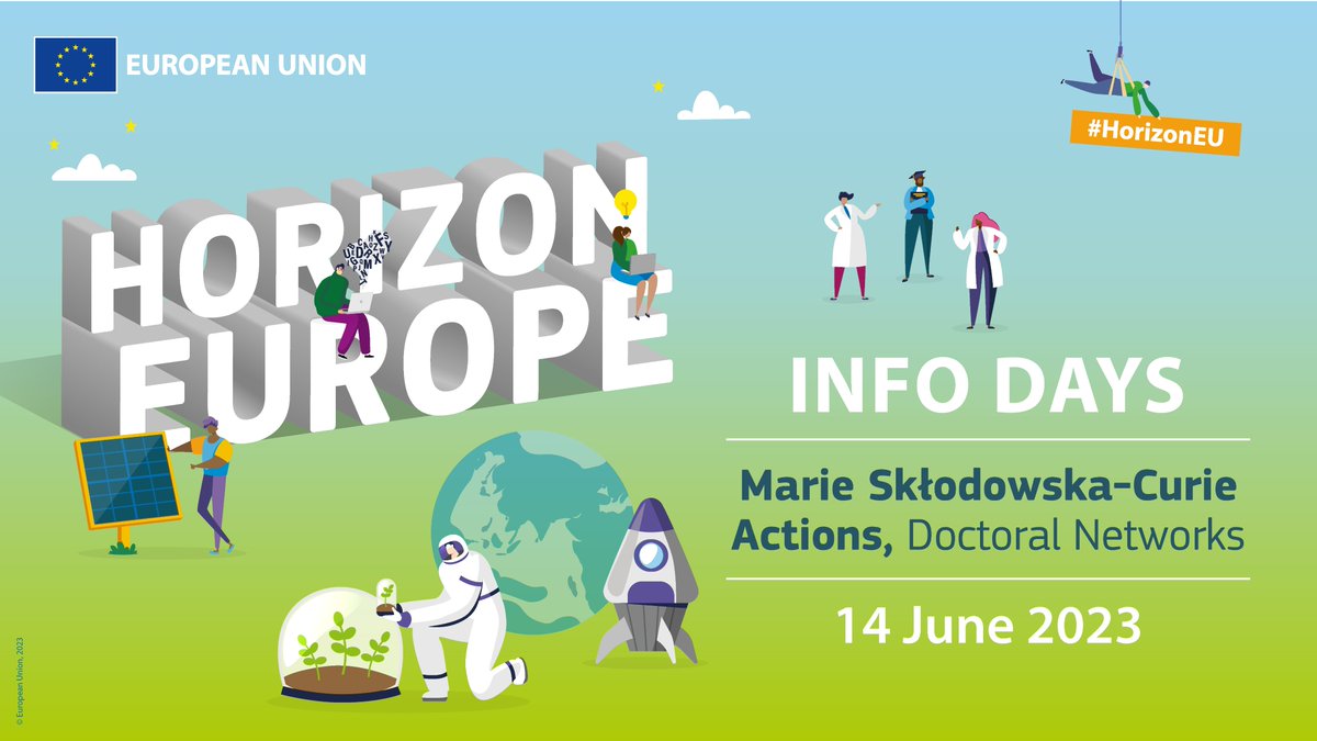 Are you looking for #EUfunding opportunities for your #research? Then REGISTER NOW for our Info event on the #MSCA #Doctoral Networks 2023: 👉 europa.eu/!xnxxgN The next call for project proposals opens on 30 May 2023: europa.eu/!8FcBmw #horizoneu #SMEs #industry