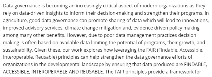Today @adaisaac and <a href="/chipo_msengezi/">Chipo Msengezi</a>  presenting  at this year's <a href="/IRMUK/">IRM UK</a> Data Governance Europe Conference #MDMDG. How <a href="/CABI_News/">CABI</a> is leveraging FAIR for good data governace in agriculture. #EnablingDataAccess #DataPolicyandPractice