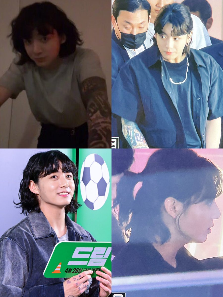 YESS HE WAS GROWING HIS HAIR TO MAKE A PONY TAIL AND HE MADE IT FINALLY 😭😭😭😭