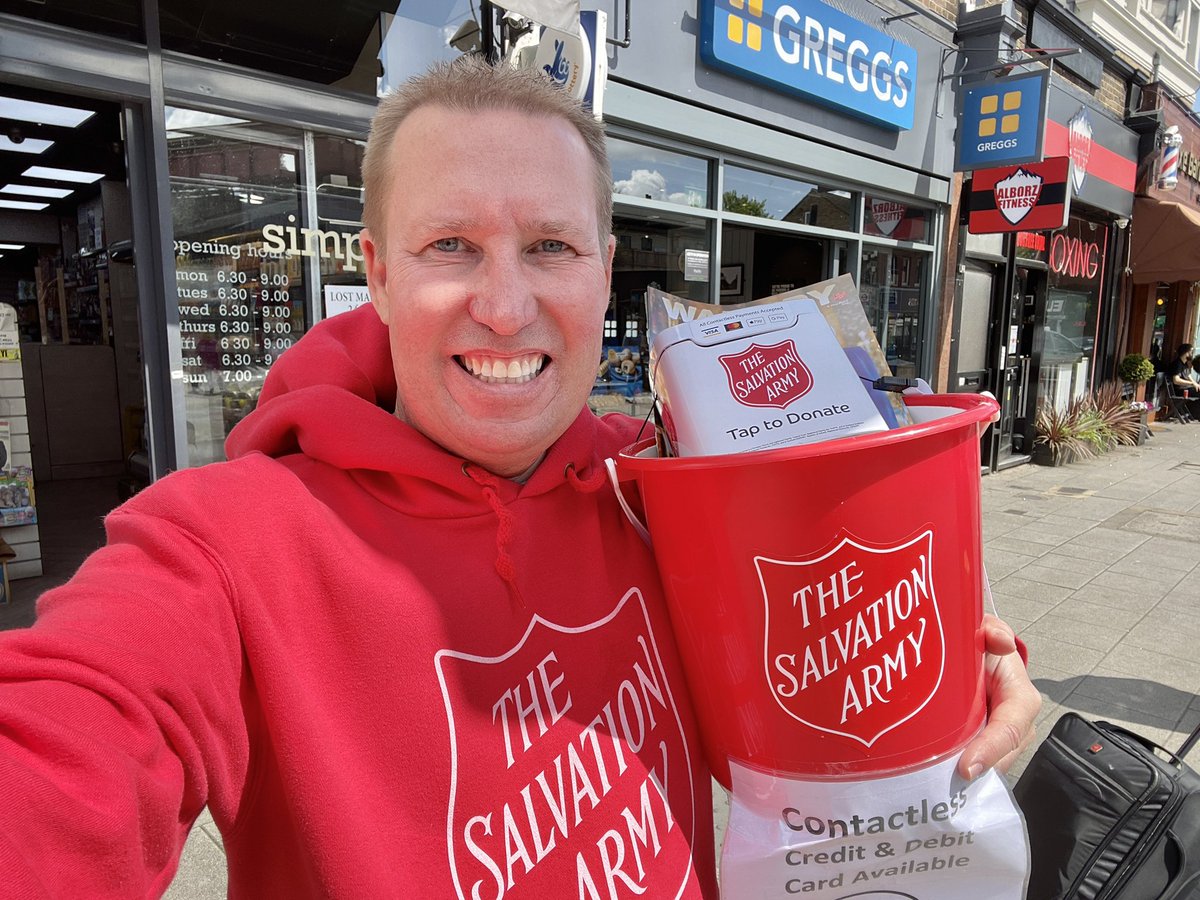 This lunchtime I’m engaged in some Street Mission in Raynes Park (near Greggs). If you see me please come and say 'hello'. A big 'Thank You' to everyone who is donating, let's build community together in Raynes Park. #raynespark #TheSalvationArmy #RaynesParkCommunityChurch