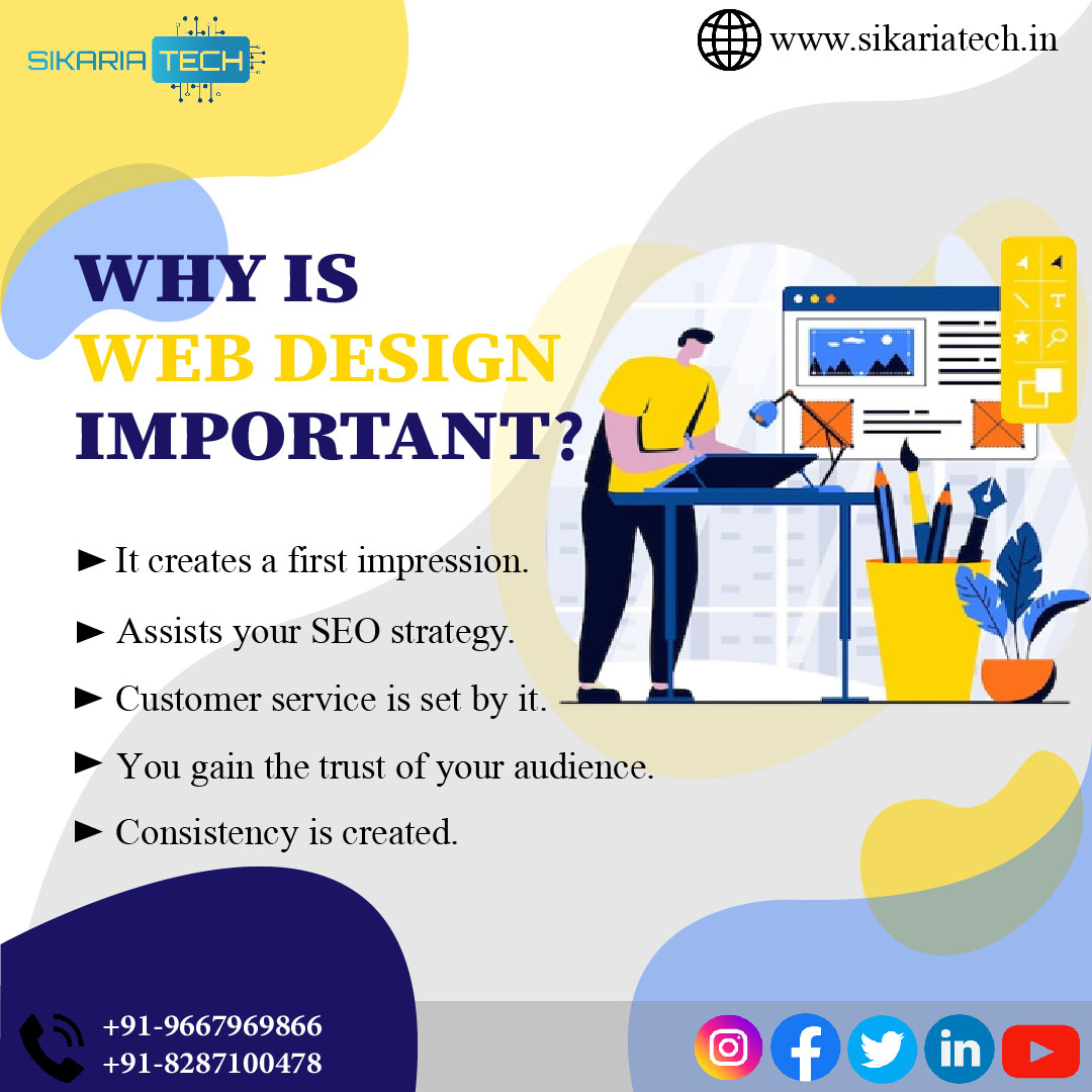 sikariatech's tweet photo. What is the significance of web design?

#sikariatech #digitalsolution #digitalmarketing #webdevelopment #webdesigning #socialmedia #menudesign #multivendor #digital_marketing_services #logodesigning #e-commerce #graphicdesign #branding #marketing https://t.co/V1ygEDPyKG