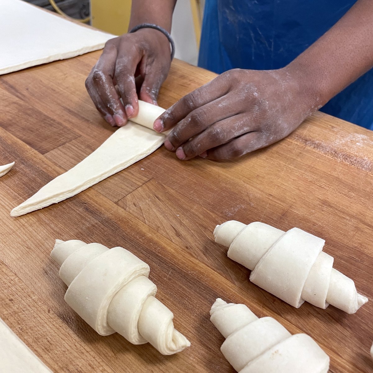 OldeHearthBread's tweet photo. Deon, our pastry chef, wanted to do this since she was a kid. For kindergarten career day, she made a chef puppet that she still has today! Growing up in Deltona, Deon studied Baking and Pastry Arts at Lake Technical College before coming to us and making fantastic croissants! https://t.co/Pl3GrwBV3l