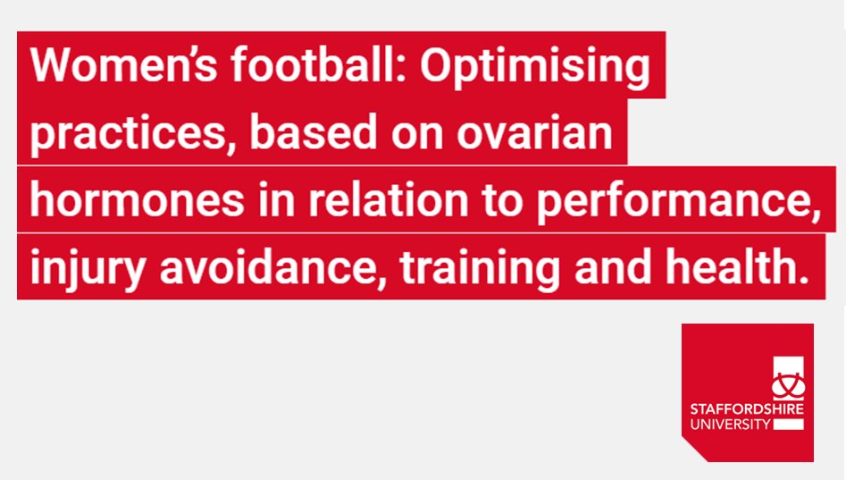 StaffsResearch's tweet photo. Women’s football: Optimising practices, based on ovarian hormones in relation to performance, injury avoidance, training and health

Fully Funded PhD Scholarship partnering with @scfc_women  

Info: https://t.co/LMh2XEIYOR https://t.co/nqaqEsniax