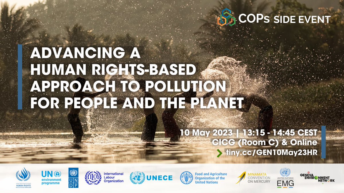 Taking place soon @ 13:15 CEST!

#HumanRights issues & approaches are cross-cutting in all environmental processes.

This #BRSCOPs2023 side event highlights examples of rights-based environmental action & entry points for more effective action.

➡️ tiny.cc/GEN10May23HR