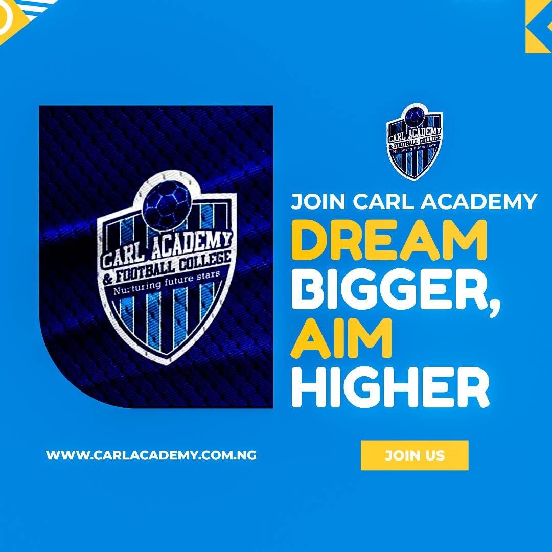 Carl Academy | 
Secondary School in Umuahia that teaches the students education and sports together.

Nurturing stars that would be empowered to navigate through their gifts and knowledge in life.

Training in discipline, hard work and good values 🪴

Football College ⚪