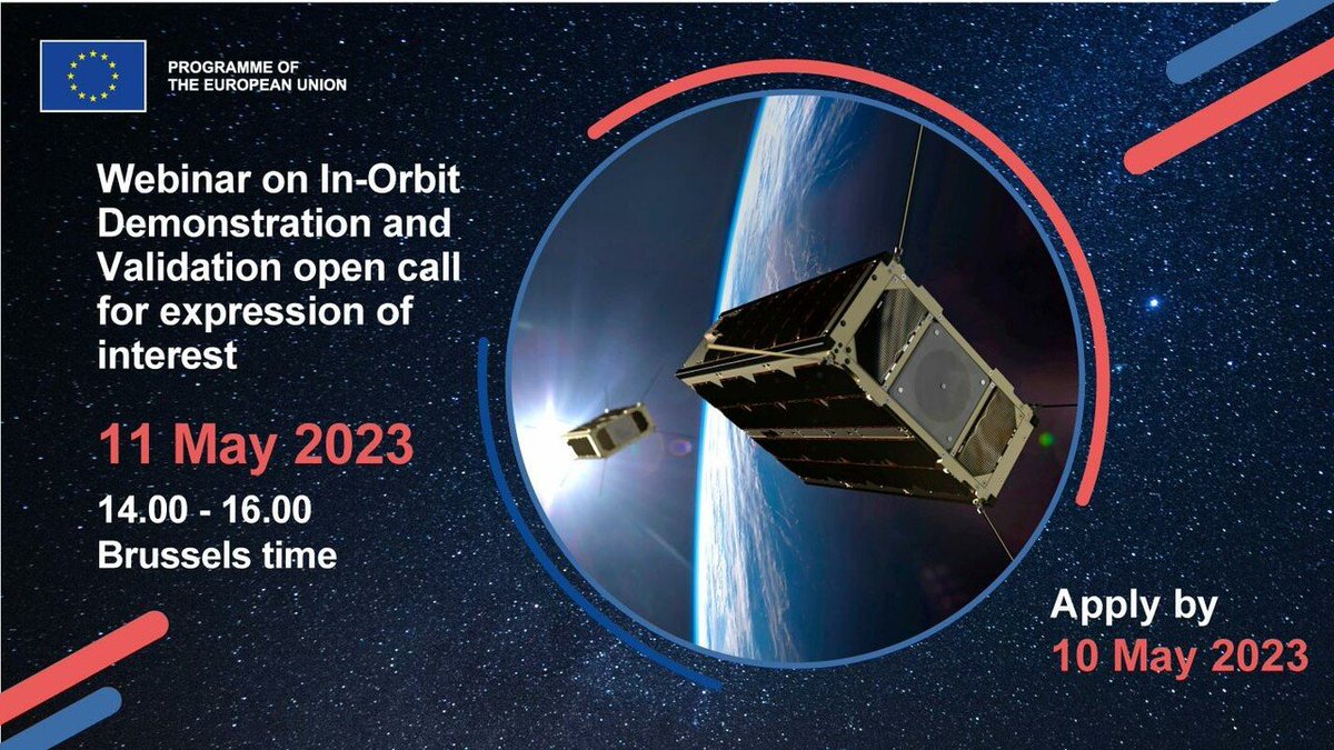 📢Tomorrow we are organising a webinar on the 2023-2026 In-Orbit Demonstration and Validation #IOD_IOV Open Calls in collaboration with @esa💡 Registrations are closing today❗️ Read more and apply at👇 defence-industry-space.ec.europa.eu/webinar-iodiov…