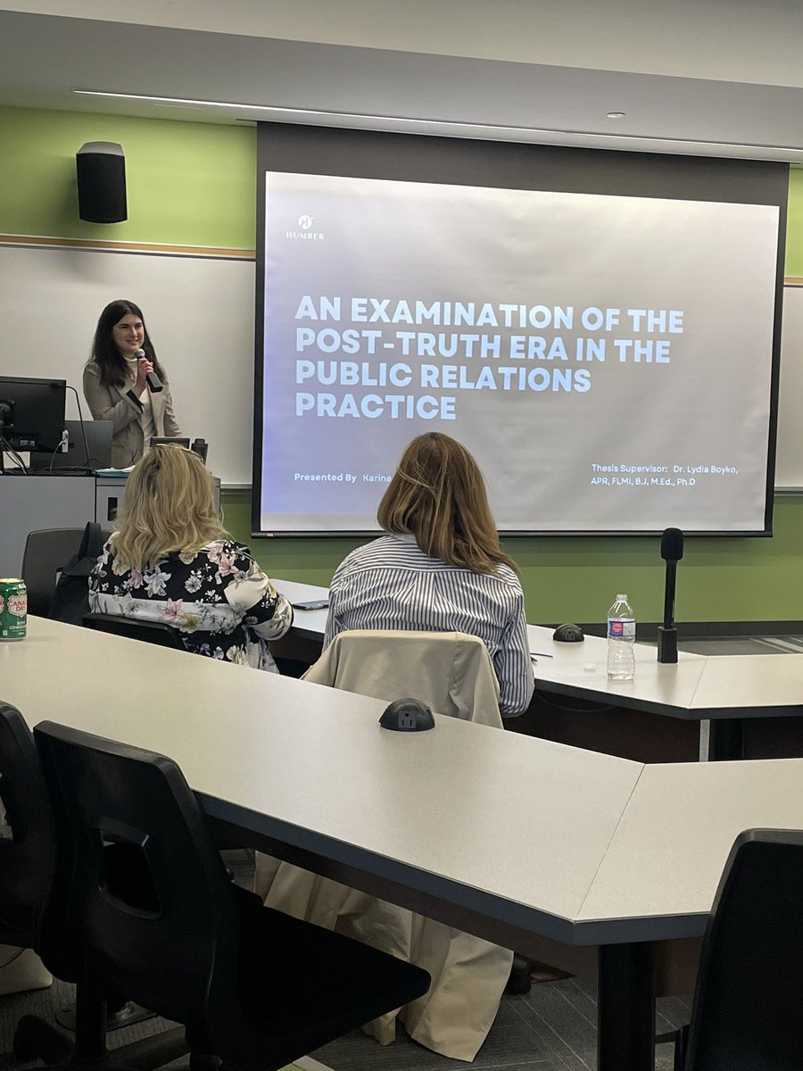 maclellanally's tweet photo. So proud of @KarinaSubota for presenting and defending her #HumberPR thesis yesterday! Misinformation and how PR professionals can help combat it is an important and timely topic! Congrats Karina!! https://t.co/Y0SzArs2L4