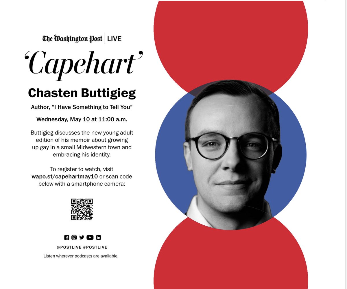 CapehartJ's tweet photo. Join ⁦@Chasten⁩ and me today! https://t.co/VeTvtgptst