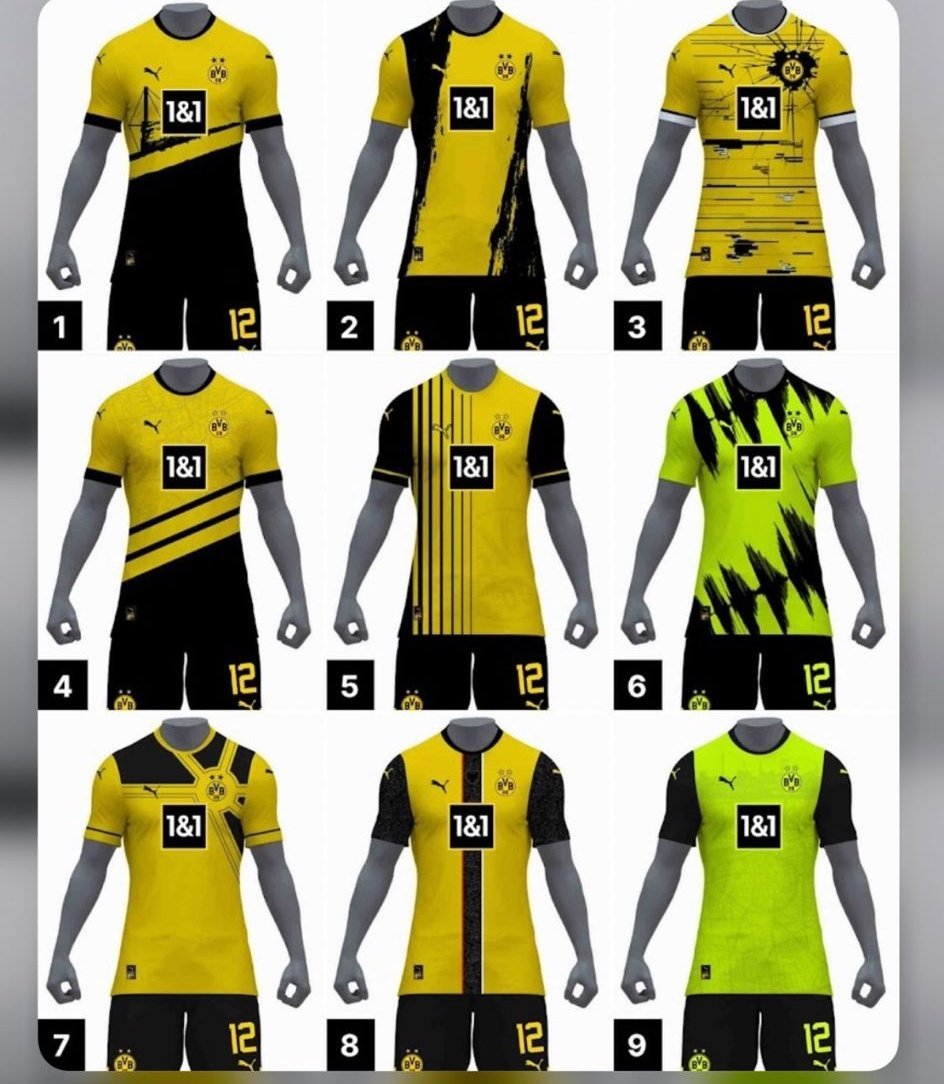 Ben__PlayForFun's tweet photo. Nummer #1 ist das neue #BVB- Trikot für die neue Saison 23/24 , mit schwarzer Hose könnte das echt gut aussehen... Aber mein Favorit war die #8. Aber Le Fee und Alvarez werden bestimmt gut darin aussehen. :)) #BVB #DesignDattDing https://t.co/yYmE94b1HB