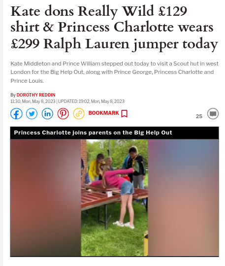 Would you buy a £299 cashmere jumper for your 8-year-old? If you did, would you tell her to wear it painting? In Kate Middleton Windsor’s world, that’s normal. But she doesn’t pay - the British public does! 
#MannequinKate #royalvalues #notworthit #PassTheDuchies #SaveCharlotte