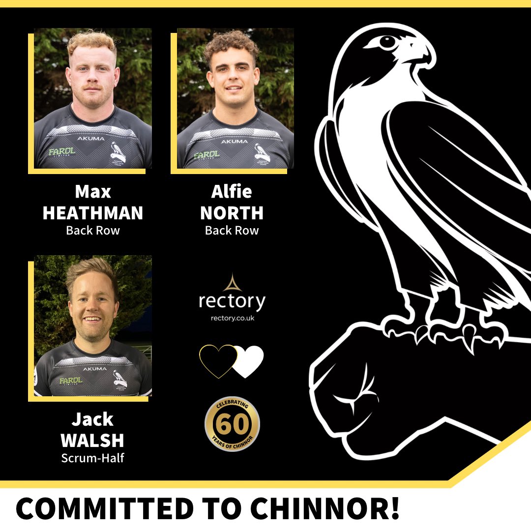 𝘾𝙤𝙢𝙢𝙞𝙩𝙩𝙚𝙙 𝙩𝙤 𝘾𝙝𝙞𝙣𝙣𝙤𝙧 🦅

They’re here to stay 🏡

We’re thrilled to announce that <a href="/Maxheathman98/">Max Heathman</a>, Alfie North &amp; <a href="/09walshy/">Jack walsh</a> have re-signed for 2023/24 ☺️

👉 chinnor-rfc.com/news/trio-comm…

#ChinnorFamily 🖤🤍