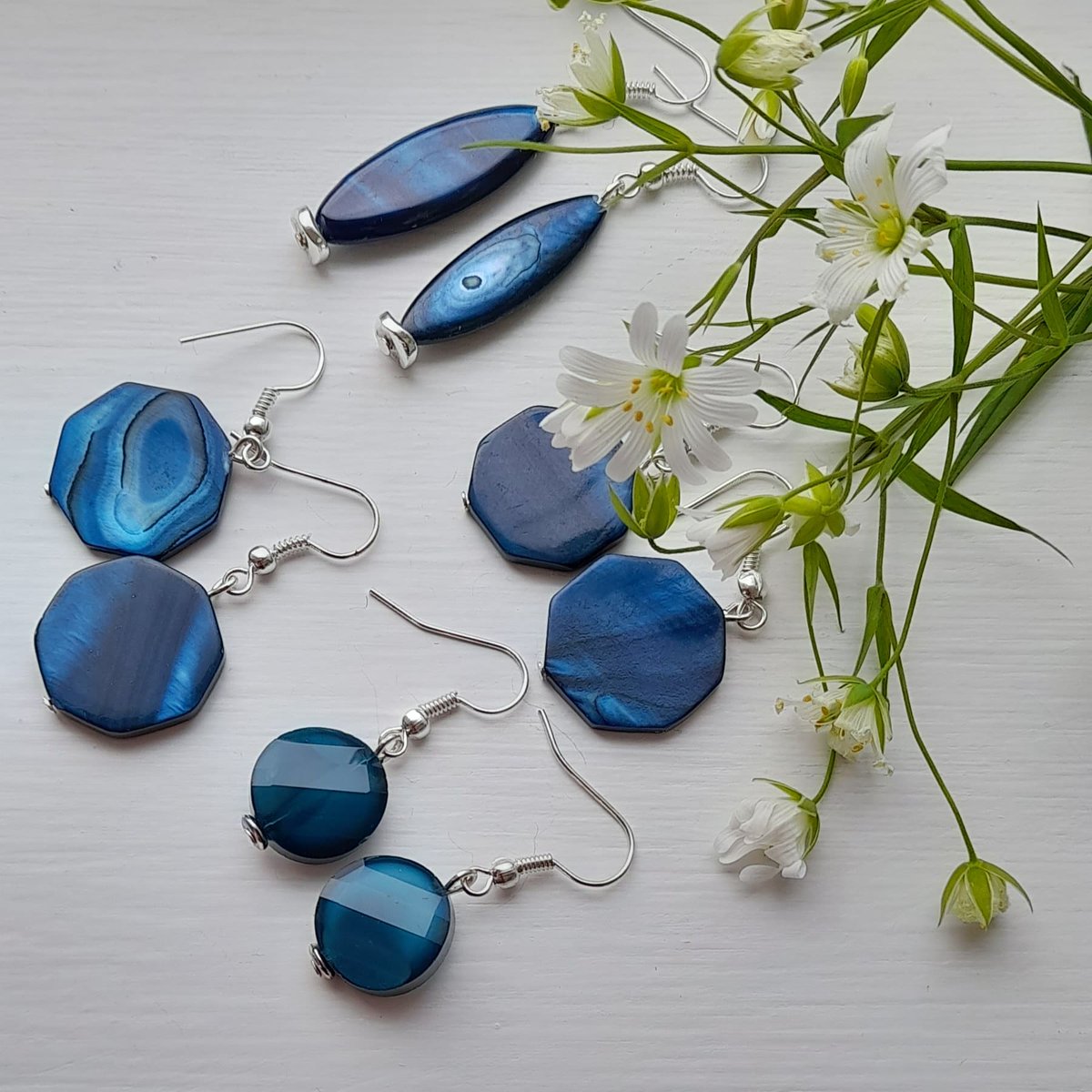 These pretty shell bead earrings will be available next Saturday. #Kilkenny #farmersmarket