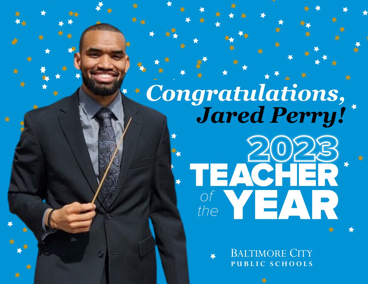 BaltCitySchools's tweet photo. Congratulations to Jared Perry from @BTWKnights, who was named City Schools' 2023 Teacher of the Year today! https://t.co/riSqfNd1FB https://t.co/bcLLM1tLzi
