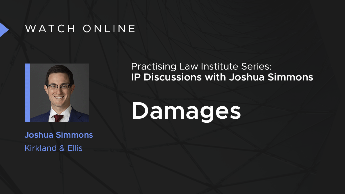 In the next episode of @PractLawInst’s IP Discussions with <a href="/joshualsimmons/">Joshua L. Simmons</a>, the roundtable discusses IP litigation damages, including enhanced damages, comparable agreements and extraterritorial damages. bit.ly/41udOFE