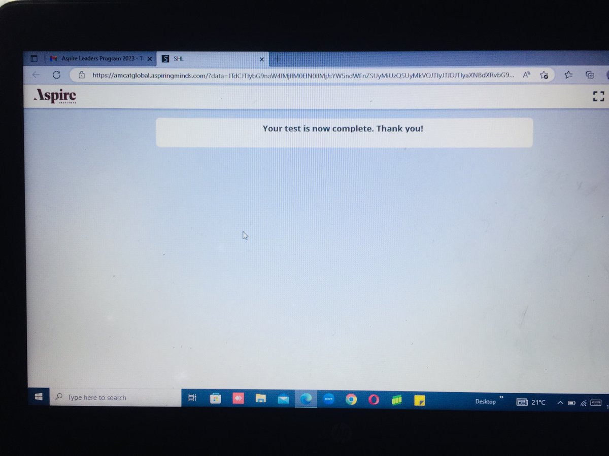 Happy to report that the next stage of #AspireLeadersProgram application (AMCAT TEST)-difficult it was; has been fiercely attempted & submitted.
The wait for results is rather anxious 🙈🤞. @aspire_leaders 
@Harvard