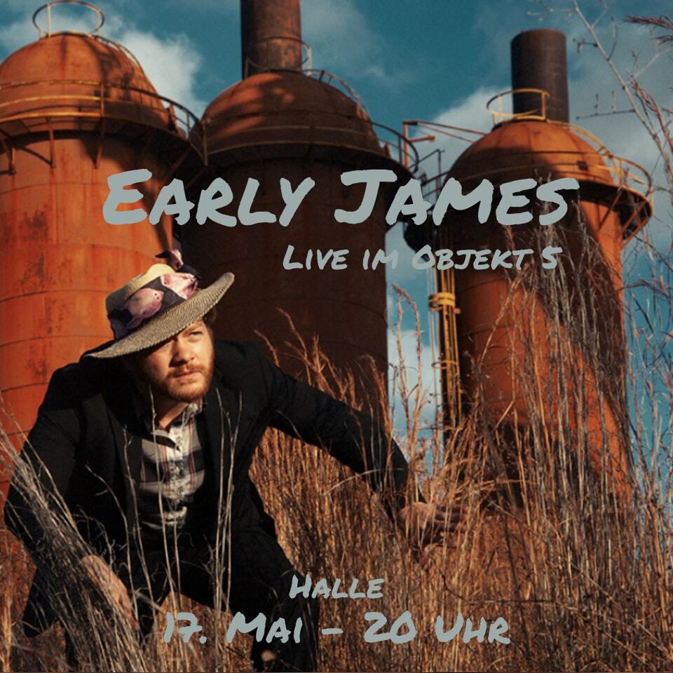 Das <a href="/objekt_5/">Objekt 5</a> hat nächsten Mittwoch (17.Mai) den Bluesrock-Musiker @earlyjamesandthelatest zu Gast. Inspiriert von Tom Waits oder Fiona Apple spielt die Band vollblütigen Blues, sehnsuchtsvollen Folk und uralten Popgesang. Support ist der Singer-Songwriter <a href="/amongsavages/">Among Savages</a> 
Beg…