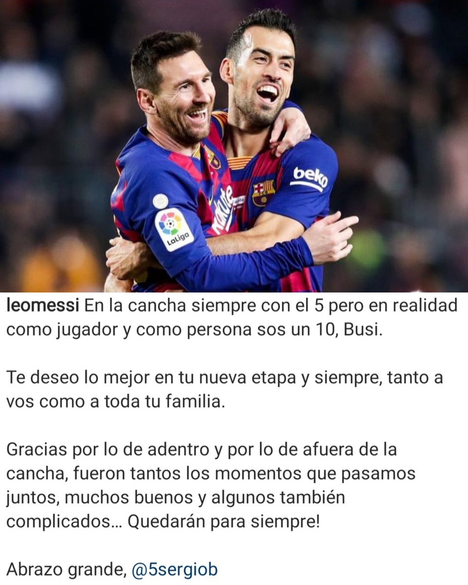 Messismo On Twitter Messi Y Sus Palabras A Busquets V A Instagram