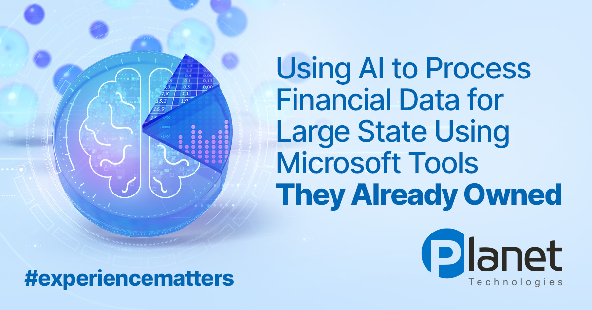 PlanetTech's tweet photo. Planet helped a state embrace AI tools using @Microsoft tech they already owned to analyze vital financial data for their communities to offer improved services. For info on how we can help you capitalize on your investments for the forces of good #experiencematters #GoPlanet https://t.co/76ARUNP8U9