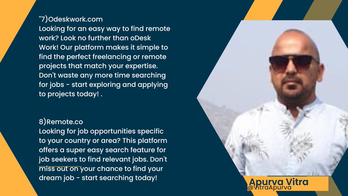 VitraApurvaa's tweet photo. Exploring 8 top websites to land a remote job that pay in USD and step into the future of work.
#remotework #remoteteam #digitalnomad #distributedteam #telecommute #workfromhome #odeskwork #justremote #jobboardsearch #wellfound #workingnomads #remoteok #USD #jobsearch #jobhunt https://t.co/B7tn0NrjLX