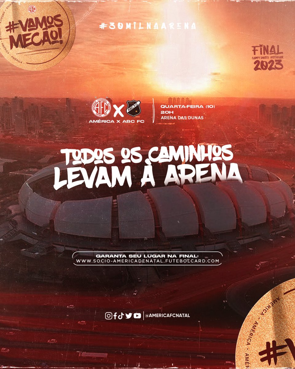 Hoje (10) tem decisão e todos os caminhos nos levam à Arena das Dunas! 👊🏽🇦🇹

📲 #SejaSócio e garanta o seu lugar na final! #VemPraArena