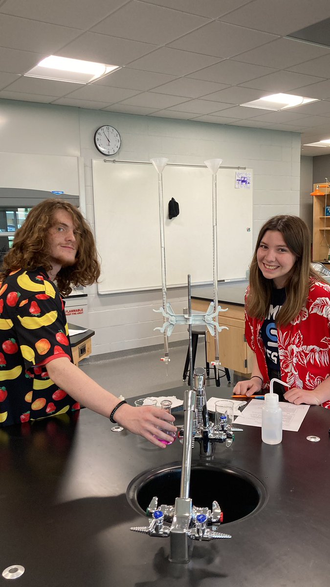 dchssander's tweet photo. Seniors finish the year strong with a final titration.  Good luck!  @dchssander https://t.co/SGqy4pDQia