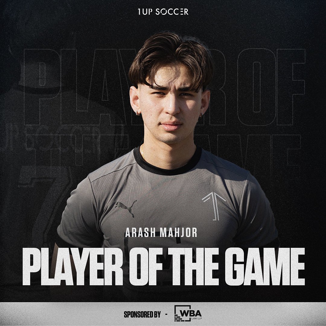 1UPSOCCER's tweet photo. WBA LAW Player of The Game❗

Arash Mahjor

Final Score: 3-0 W ✅

A tough game with few chances, but we ended up 🔝 with three more points. Arash contributing in the second half with a tidy finish makes him the player of the game. Congrats Arash! 

#EnjoyTheProcess https://t.co/YshnpDSZJj