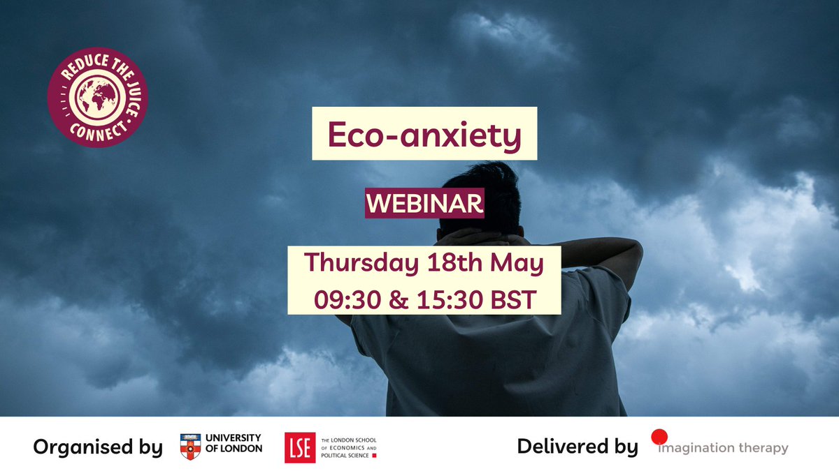Webinar Alert!🖥️ Understand more about eco anxiety - a ‘chronic fear of environmental doom’, and the tools you can use to reframe this anxiety into action. This workshop will be facilitated by Dr Bill Sheate, therapist and Environmental Policy lecturer. info.lse.ac.uk/staff/events/M…