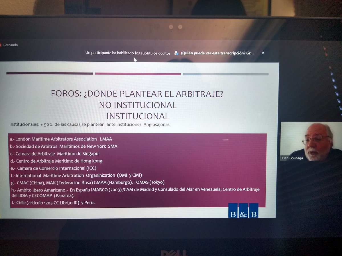 bolinagayblanco's tweet photo. Nuestro socio director Juan José Bolinaga está presente en el webinar del IIDM sobre el Arbitraje Marítimo.  En este encuentro participan igualmente los Dres. Miquel Roca y Rafael Durán . https://t.co/BEWeZ0ljc3