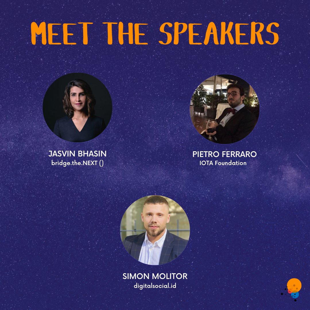 TangleCon's tweet image. And last but not least: @jasvinbhasin, Pietro Ferraro from @iota and @simonmolitor from @digitalsocialid.  🤩

Meet them tomorrow at our panel talks at #TangleCon!

#iota #iotacommunity #dlt #Crypto