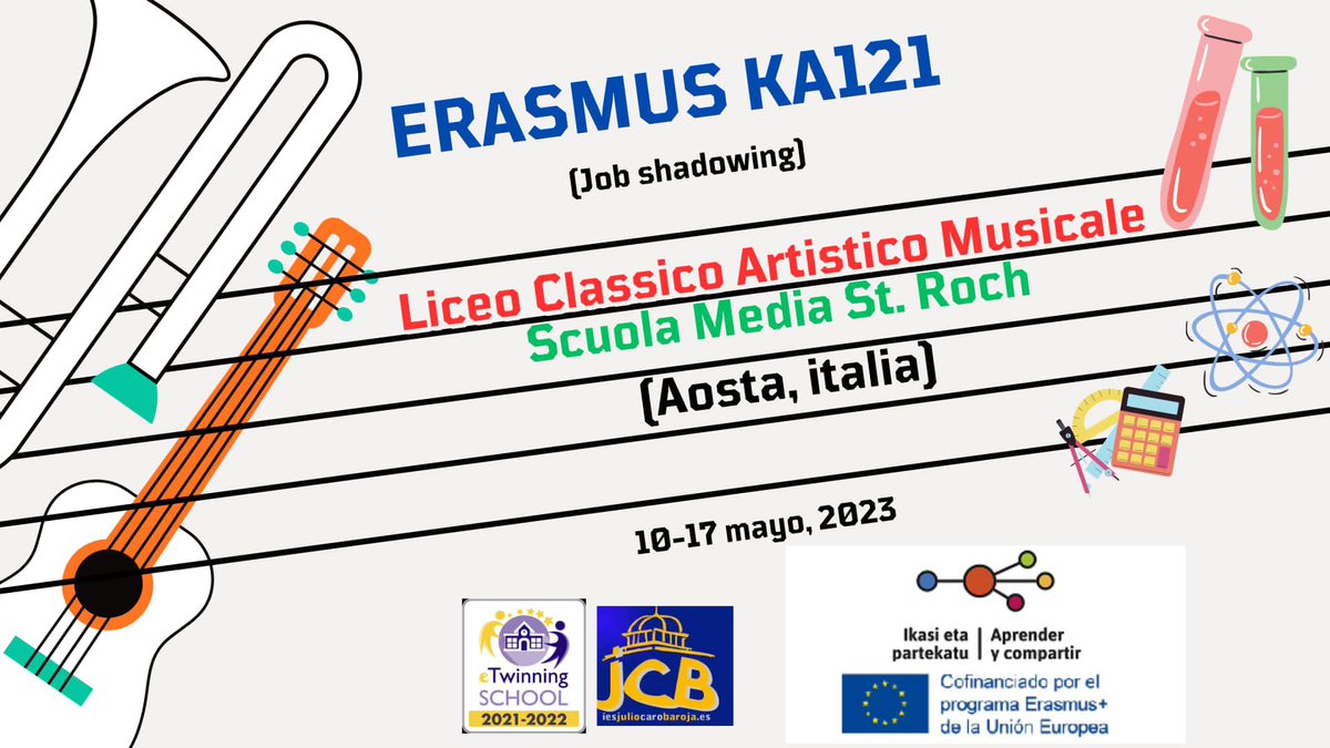 🔊INFO ERASMUS+
A lo largo de esta semana varios compañeros/as van a realizar diferentes estancias de observación de buenas prácticas en institutos de Portugal, Italia y Alemania.
➡️Dani: Lagos, Portugal.
➡️Hugo: Berlín
➡️Luisa y María: Aosta, Italia.
<a href="/educacion_na/">Educación-Hezkuntza</a> <a href="/EUErasmusPlus/">Erasmus+</a>