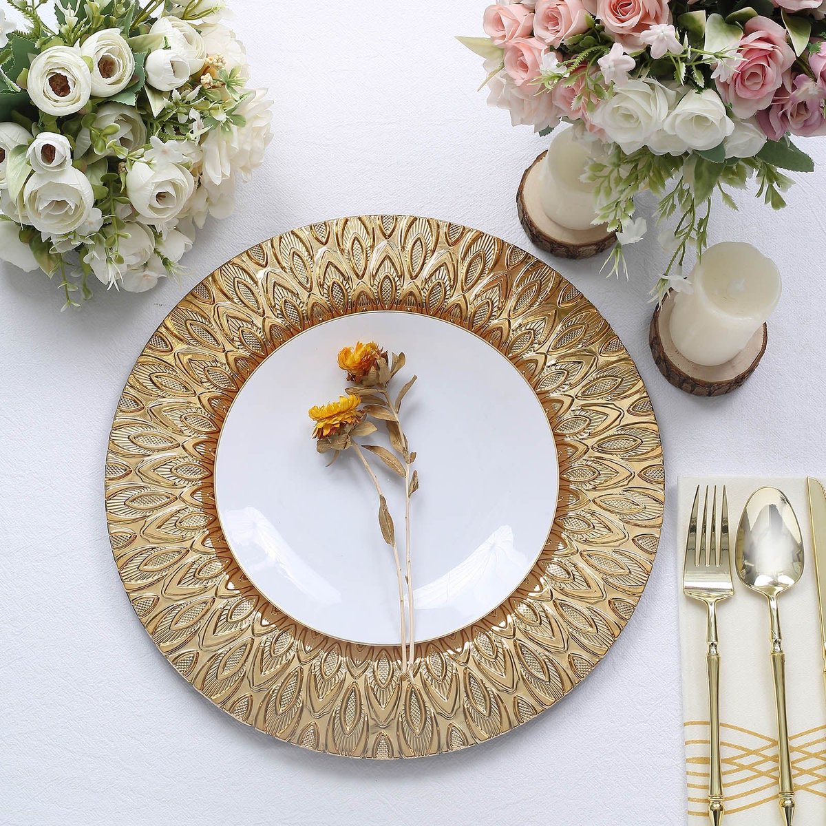 Our gorgeous #chargers are not just visually appealing, but also practical and versatile. 🍽️

➡️ Check It Out Here! - bit.ly/41ts6GC

#homedining