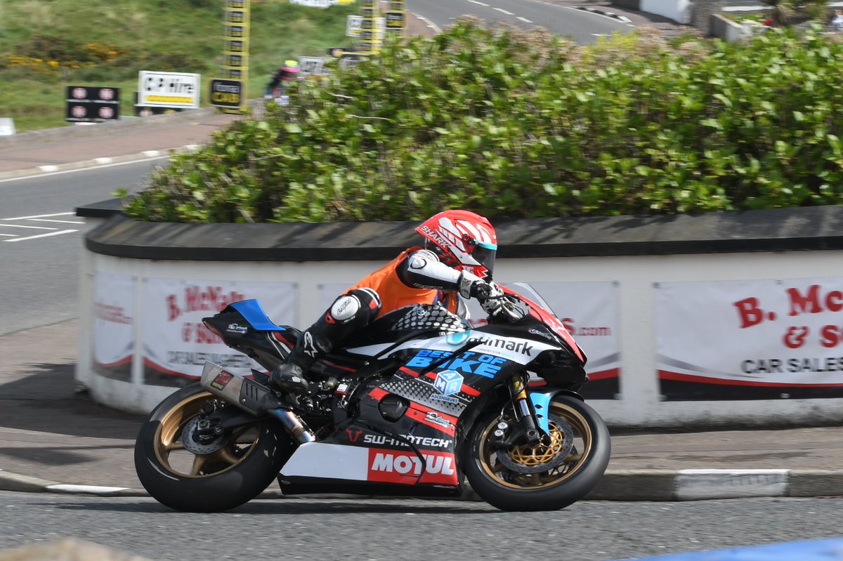 JohnJohnm53's tweet photo. French road racer Matthieu Lagrive making his debut at the North West #roadracing #Optimark #NW200 #realroads https://t.co/kA82HQpIik