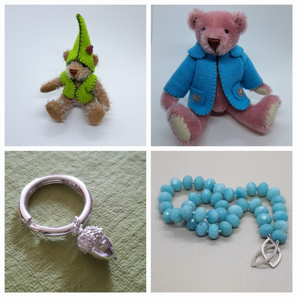 HFDcraftguild's tweet photo. Janis Waldron makes jewellery, mostly in silver, and using a wide range of semi-precious stones, including pearls. She also makes miniature teddy bears and rabbits in mohair or plush, often with hand crafted or knitted accessories.

Meet Janis and other Guild members at the … https://t.co/i5bAOhicQX