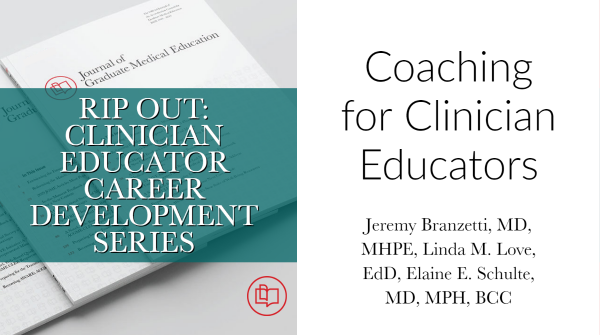 Coaching is currently emphasized at the career poles: academic coaching for students & residents, & leadership coaching for institutional executives & chairs. Yet coaching for clinician educators can be a strategy for success at any career phase #MedEd bit.ly/42DYnM0