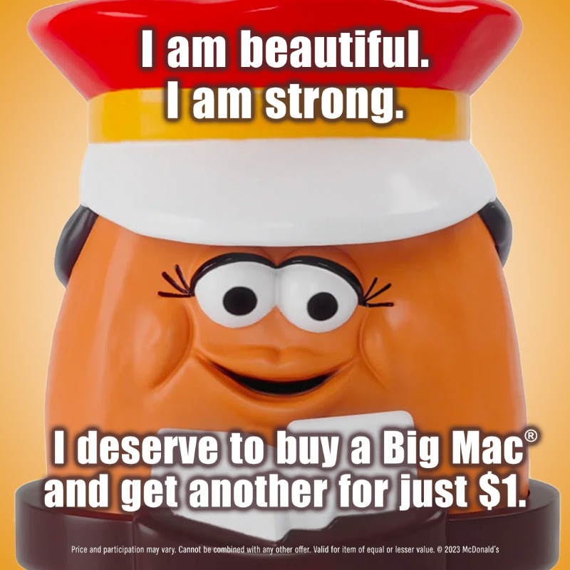 McDonalds's tweet photo. daily affirmations r so important