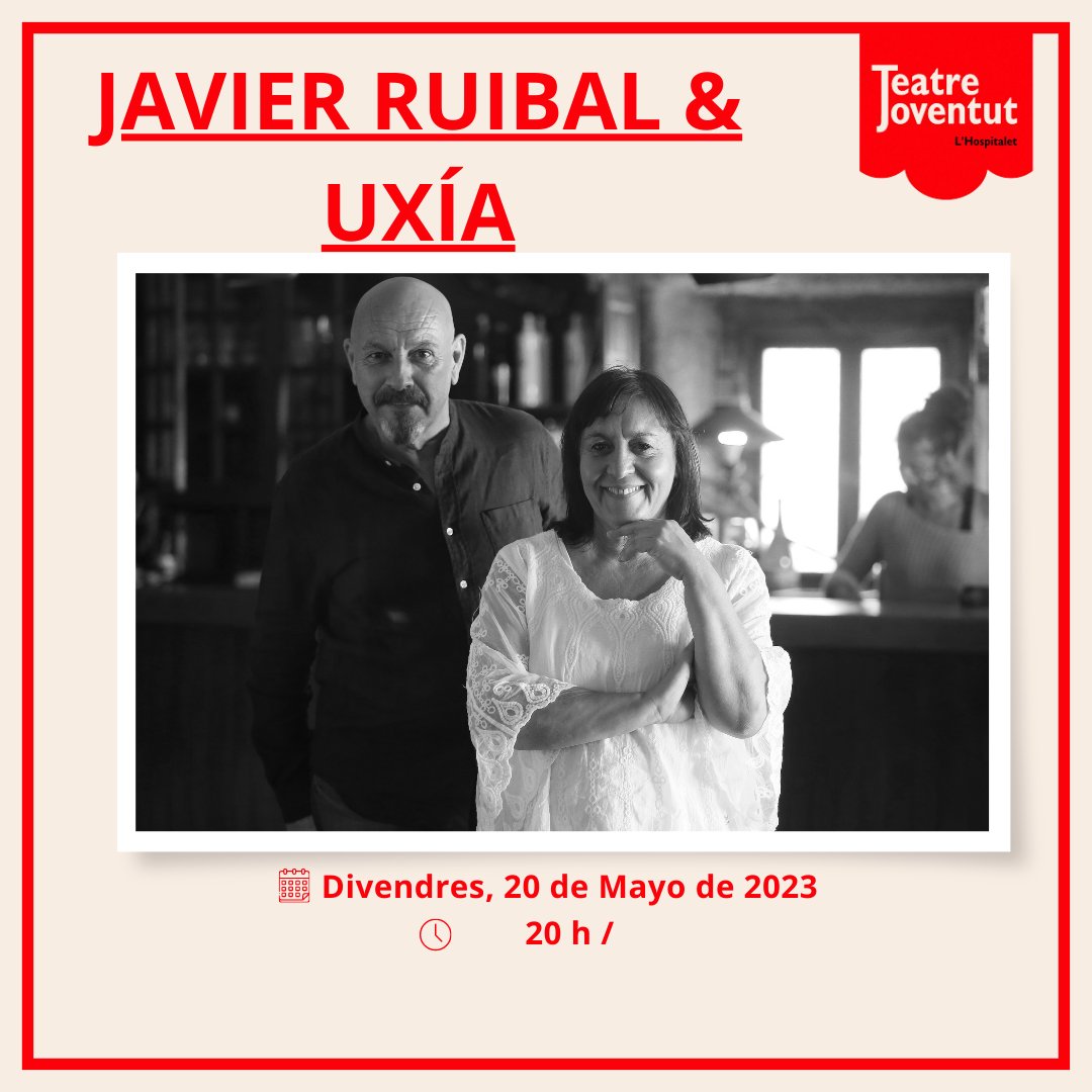 Javier Ruibal & Uxía De tu casa a la mía aquest divendres al Teatre Joventut @lhdigital @taquillainversa  @culturaLH   #viuelteatrejoventut