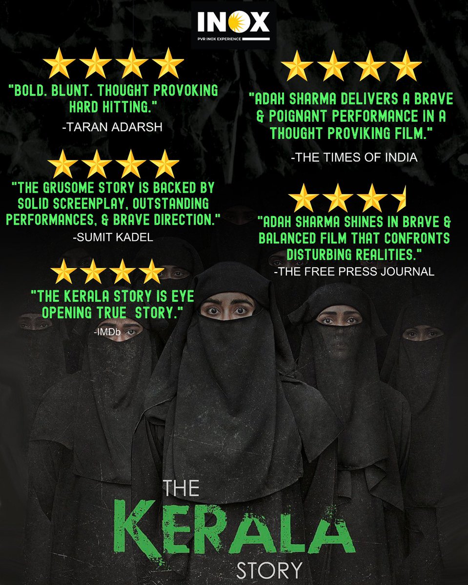 INOXMovies's tweet image. Experience the tragic yet powerful story of 'The Kerala Story' - a film that will leave you emotionally moved. Catch it at INOX cinemas near you. Book tickets now. Link in Bio.
#INOX #KeralaStory #LiveTheMovie