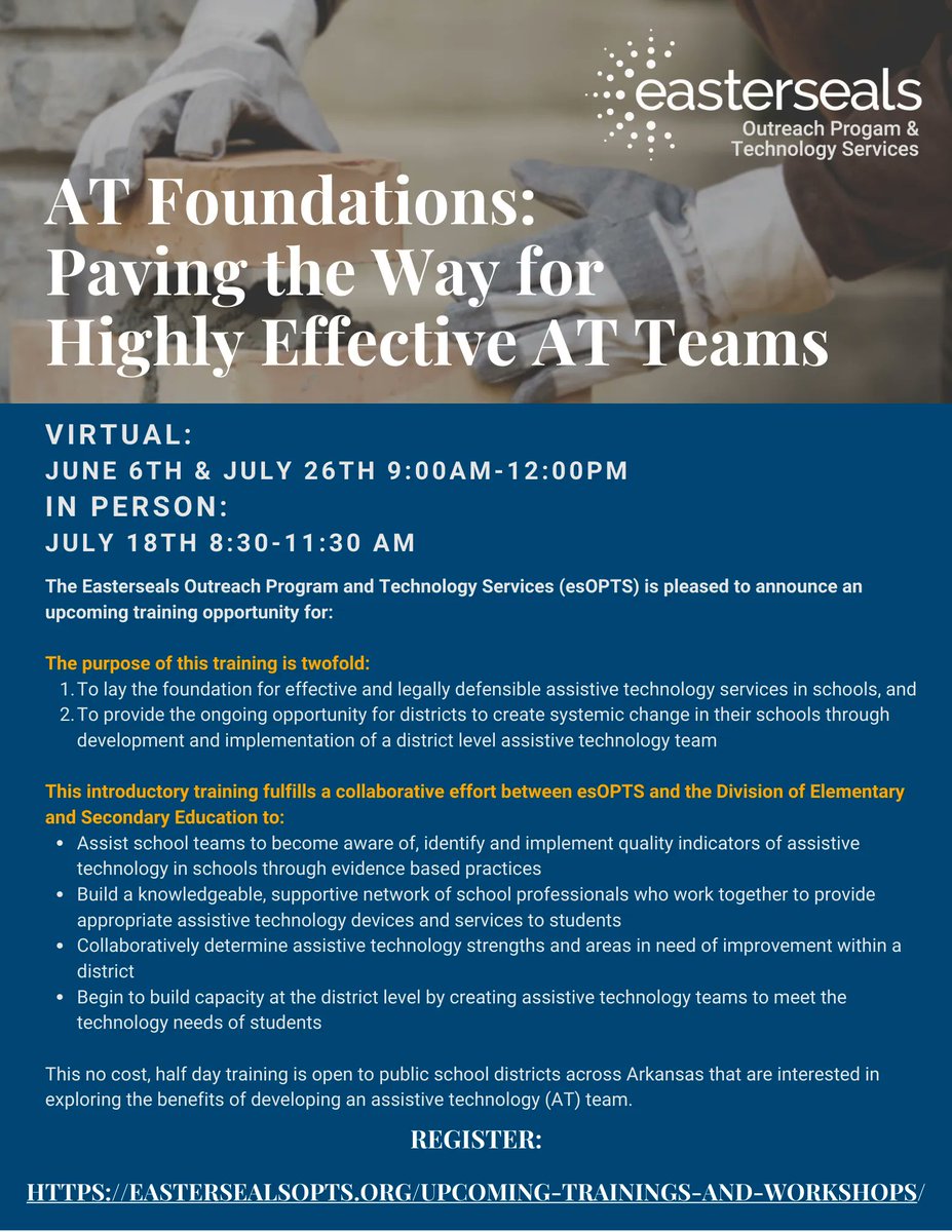 EastersealsOPTS's tweet photo. Register today! 
***Please note separate registration is required if attending both AT Foundations and the Lab.  Visit https://t.co/wUU9Z2gD55 to register. https://t.co/YjNjW3MLmA