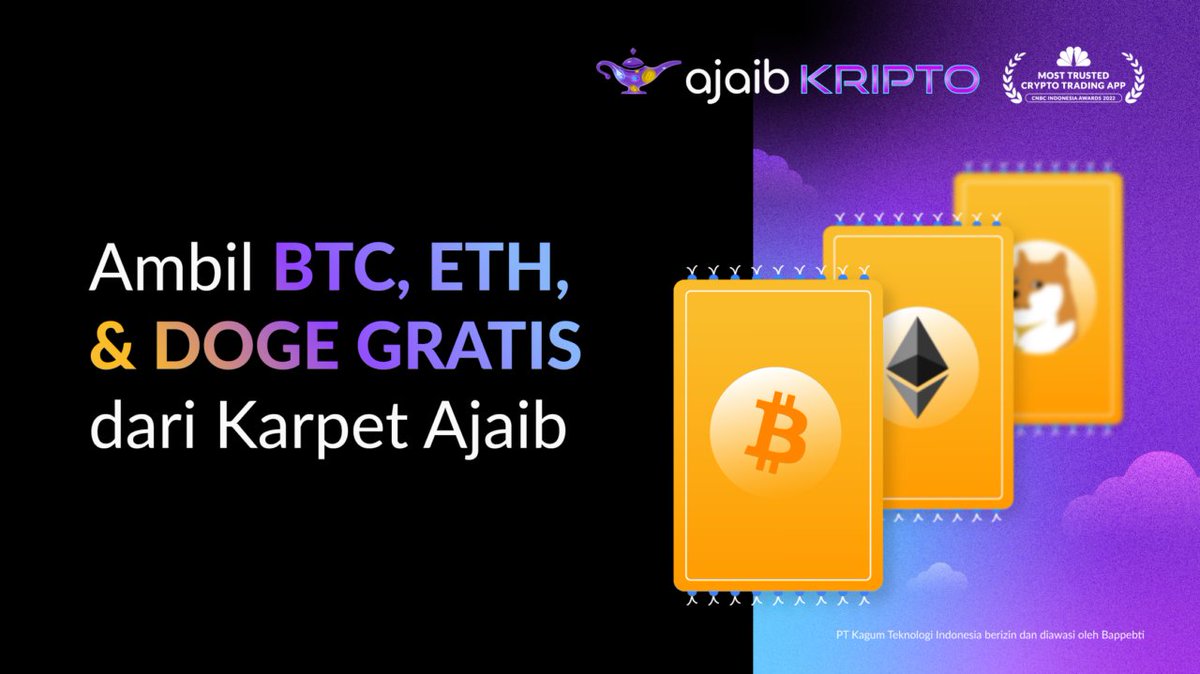 Agung_dev's tweet photo. Buat kamu yang mau investasi kripto, yuk cobain aplikasi Ajaib Kripto, ada fitur Karpet Ajaib; Bagi-bagi Coin Gratis Seperti BTC/ETH/DOGE Hingga Rp6 Juta! Tertarik? Yuk cari tahu dengan cara baca artikel ini;
https://t.co/MEusQ2Yz8f https://t.co/bFkLY6jLDv