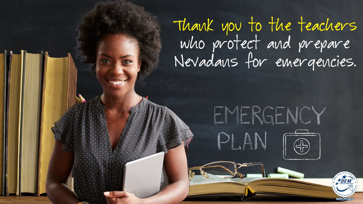#HappyTeacherAppreciationWk!
We're thankful to have passionate/skilled teachers in Nevada who prepare all ages for emergency situations & protect them from imminent threats/hazards. DEM is thanking our educators for their dedication to shaping the minds of our future generations.