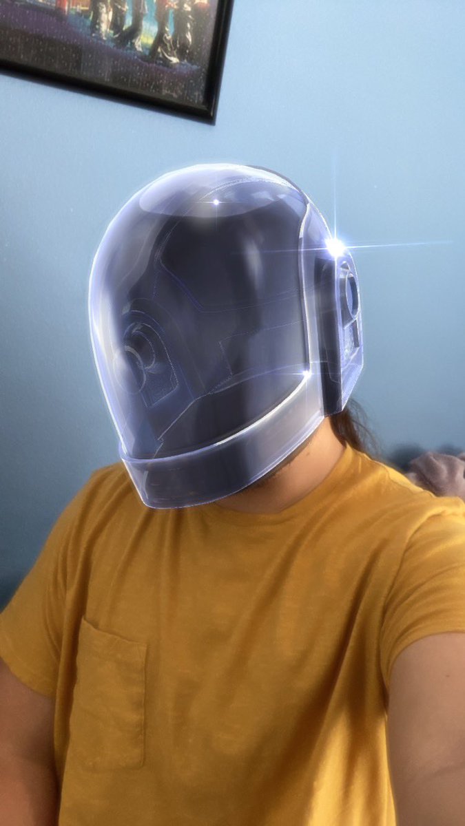 Daft_Wub's tweet photo. Having some fun with the Daft Punk Snapchat AR thing https://t.co/du4Ru23yA6