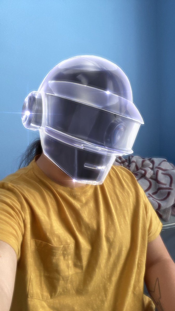 Daft_Wub's tweet photo. Having some fun with the Daft Punk Snapchat AR thing https://t.co/du4Ru23yA6